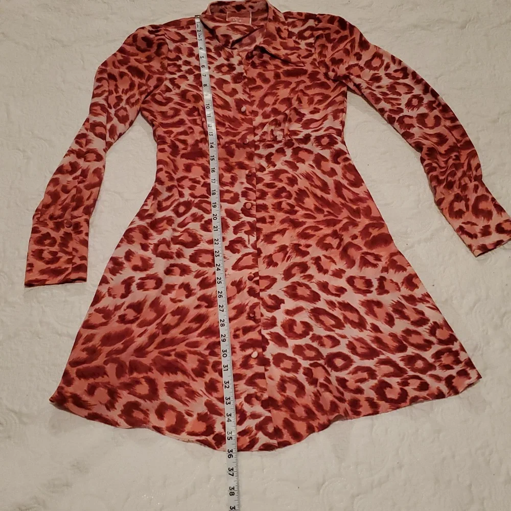 Kate Spade Panthera Red Animal Print Long Sleeve Dress